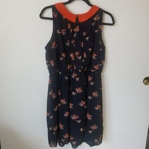 Fun & Flirt| Navy Dress w/ Vintage look Lapel